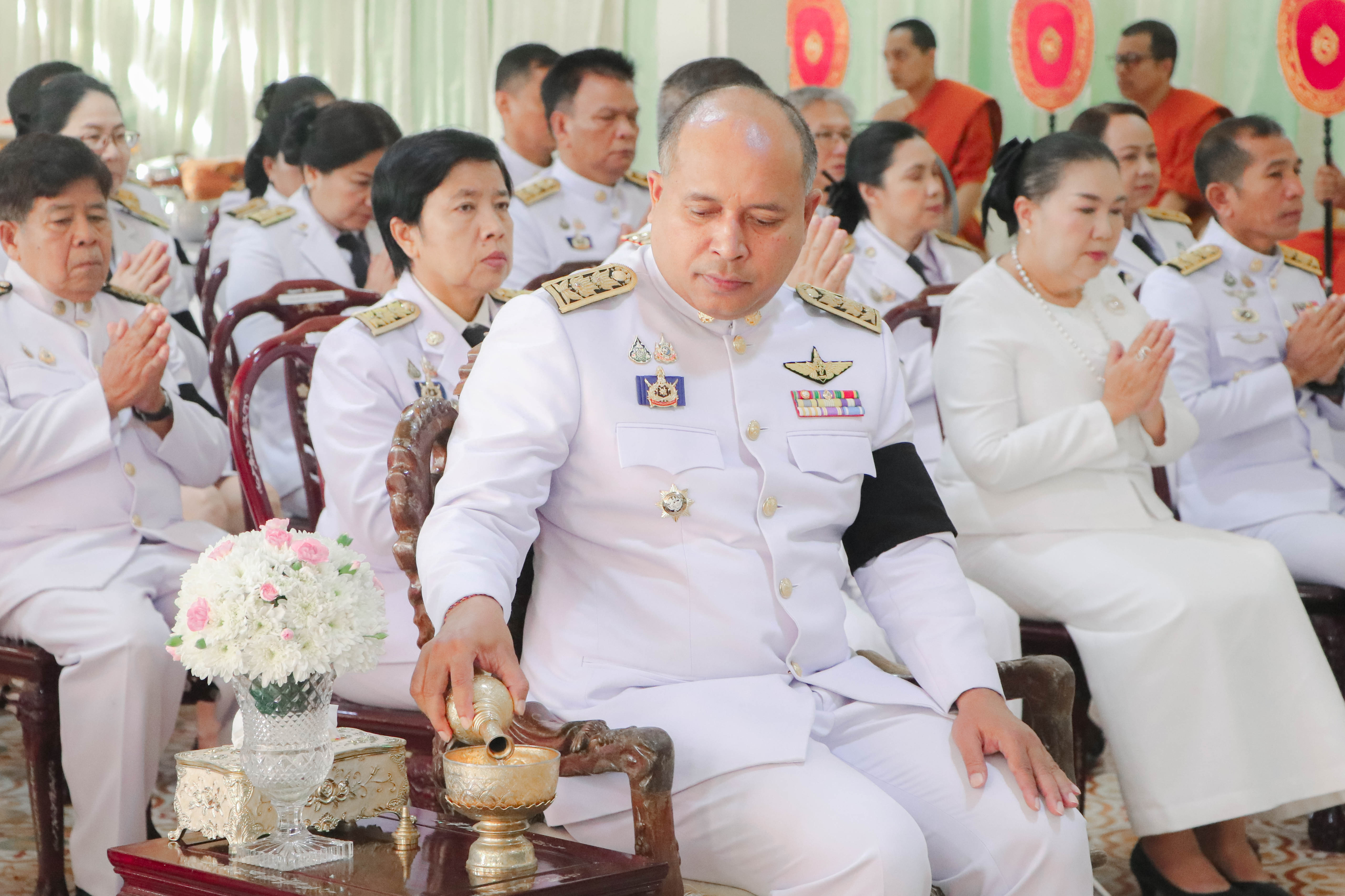 สวดพระพุทธมนต์และทำบุญตักบาตรถวายพระราชกุศล เนื่องในโอกาสการประกาศยกย่องพระเกียรติคุณพระราชกรณียกิจ ในวาระครบ 100 ปี สมเด็จพระนางเจ้ารำไพพรรณี พระบรมราชินี ในรัชกาลที่ 7&nbsp;